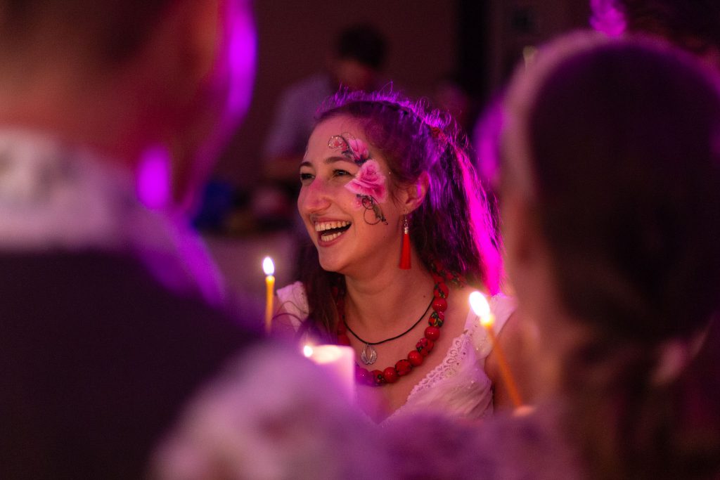 Ewelina jako panna młoda na warsztatach wodzirejów